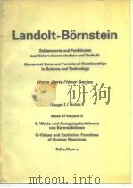 Landolt-Bornstein Zahlenwerte und Funktionen aus Naturwissenschaften und Technik Numerical Data and PDF电子版封面