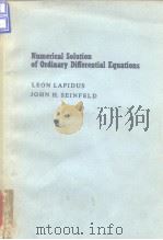 Nunerical Solution of Ordinary Differential Equations PDF电子版封面