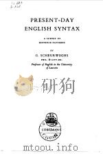 Present-Day English Syntax G.Scheurweghs 1972 PDF电子版封面