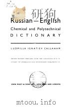 Russian-English Chemical and Polytechnical D I C T I O N A R Y     PDF电子版封面     