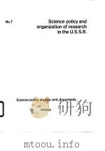 Science policy and organization of research in the U.S.S.R PDF电子版封面