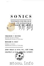 SONICS Techniques for the Use of Sound and Ultrasound in Engineering and Science PDF电子版封面