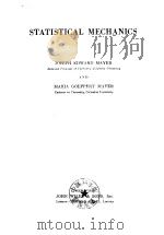 STATISTICAL MECHANICS PDF电子版封面