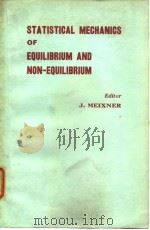 STATISTICAL MECHANICS OF EQUILIBRIUM AND NON-EQUILIBRIUM PDF电子版封面