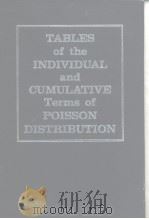 Tables of the Individual and Cumulative Terms of Poisson Distribution Defense Systems Department Gen PDF电子版封面