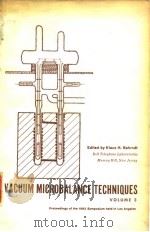VACUUM MICROBALANCE TECHNIQUES VOLUME 3 PDF电子版封面