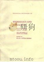 Technical Dictionary of Hydraulics and Pneumatics PDF电子版封面