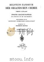 BEILSTEINS HANDBUCH DER ORGANISCHEN CHEMIE VIERTE AUFLAGE ZWEITES ERGANZUNGSWERK 2 PDF电子版封面
