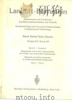 Landolt-Bornstein Zahienwerte und Funktionen aus Naturwissenschaften und Technik Numerical Data and PDF电子版封面