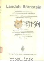 Landolt-Bornstein Zahienwerte und Funktionen aus Naturwissenschaften und Technik Numerical Data and PDF电子版封面