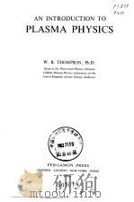 AN INTRODUCTION TO PLASMA PHYSICS PDF电子版封面