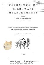 Technique of microwave measurements.Montgomery.C.G. PDF电子版封面