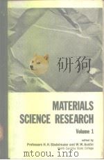 Materials science research.Vol.1 PDF电子版封面