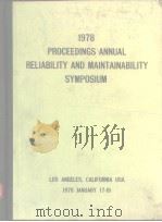 1978 PROCEEDINGS ANNUAL RELIABILITY AND MAINTAINABILITY SYMPOSIUM PDF电子版封面
