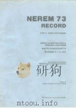 NEREM73 RECORD PART 2:SIGNAL PROCESSING PDF电子版封面