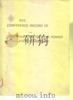 IEEE CONFERENCE RECORD OF 1980 FOURTEENTH PULSE POWER MODULATOR SYMPOSIUM PDF电子版封面