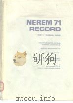 NEREM 71 RECORD Volume 13 PART 1: TECHNICAL PAPERS PDF电子版封面