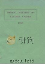 Topical Meeting on Excimer Lasers I983 PDF电子版封面