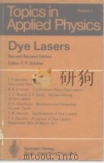 Dye Lasers PDF电子版封面