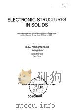 ELECTRONIC STRUCTURES IN SOLIDS PDF电子版封面