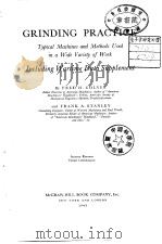 GRINDING PRACTICE PDF电子版封面 H.COLVIN and FRANK A.STANLEY