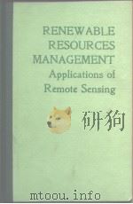 Rencwable Resources Management Applieations of Romete Sensing PDF电子版封面
