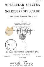 MOLECULAR SPECTRA and MOLECULAR STRUCTURE .Vol.1 PDF电子版封面
