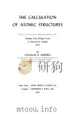 THE CALCULATION OF ATOMIC STRUCTURES PDF电子版封面 DOUGLAS R.HARTREE