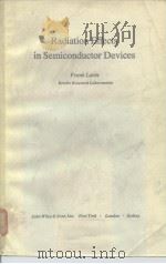 Radiation effects in semicondrctor devices PDF电子版封面