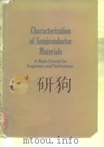 Characterization of Semiconductor Materials. PDF电子版封面