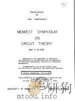 Proceedings of the 13th midwest Symposium on Circult Theory PDF电子版封面
