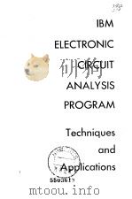 IBM electronic circuit analysis program PDF电子版封面
