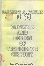 Analysis and Design of Transistor Circuits PDF电子版封面