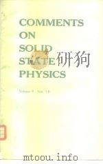 Comments on solid state physics.Vol8.nos.1-6.1977-1978. PDF电子版封面