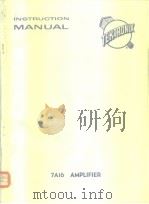 INSTRUCTION MANUAL 7A16 AMPLIFIER PDF电子版封面