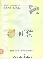 INSTRUCTION MANUAL TYPE 7A22 DIFFERENTIAL PDF电子版封面