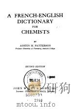 A French-English Dictionary For Chemists PDF电子版封面