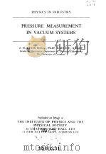 PRESSURE MESUREMENT IN VACUUM SYSTEMS PDF电子版封面