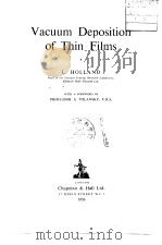 Vacuum Deposition of Thin Films PDF电子版封面