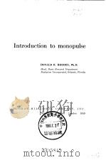 Introduction to monopulse PDF电子版封面