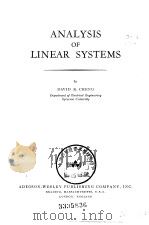 ANALYSIS OF LINEAR SYSTEMS PDF电子版封面