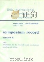 10th international TV symposium symposium record session E 1977 PDF电子版封面