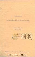 PROCEEDINGS OF THE EIGHTHINTERNATIONAL VACUUM CONGRESS Volume 1 THINFILMS PDF电子版封面