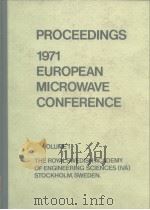 1971 European Microwave Conference proceedings vol.1 PDF电子版封面