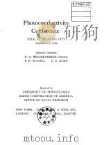 Photoconductivity Conference PDF电子版封面