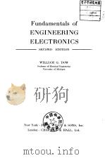 Fundamentals of ENGINEERING ELECTRONICS SECOND EDITION PDF电子版封面 WILLIAM G.DOW