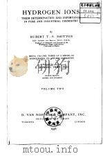 Hydrogen Ions Vol.2 Britton PDF电子版封面 HUBERT T.S.BRITTON