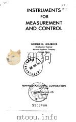 INSTRUMENTS FOR MEASUREMENT AND CONTROL PDF电子版封面