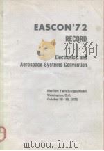 EASCON'72 RECORD Electronics and Aerospace Systems Convention PDF电子版封面