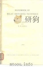 HANDBOOK OF RELAY SWITCHING TECHNIQUE PDF电子版封面